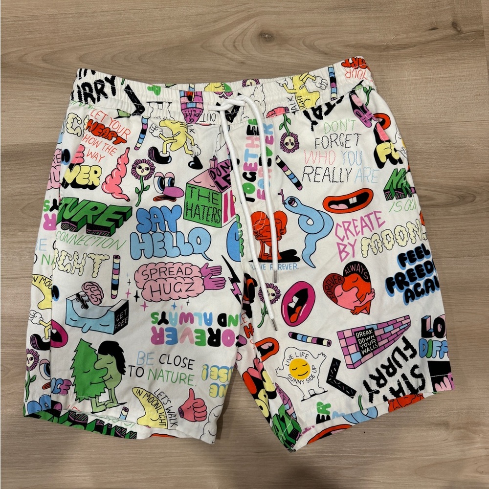 Jeremyville/Forever21 colab shorts XL 80’s inspired print  limited edition